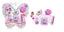 PECOWARE Glitter Cosmetic Set with colorful makeup products and brushes displayed on a white background.