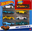 Set of 8 Hot Wheels 1:64 scale basic die-cast cars featuring colorful designs and detailed models.