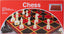 Pressman folding chess board game with red, black, and white squares, featuring a portable design for easy storage and play.