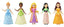 Assorted Disney Princess characters toy set by Mattel featuring colorful figurines of popular Disney princesses.