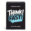 Box of Kinder Spirit Think Fast fast-paced Q&A game with colorful packaging and game components visible inside.