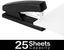 Black Playzokids Deli 24/6 & 26/6 stapler holding 25 sheets of paper