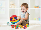 Colorful Winfun Lil' Playground Sorter Ball with multiple textured sections for sensory play and fine motor skill development.