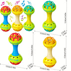Dutora baby-grade vibrating hand bell toy with colorful handle and small bell for infants, designed for sensory play.