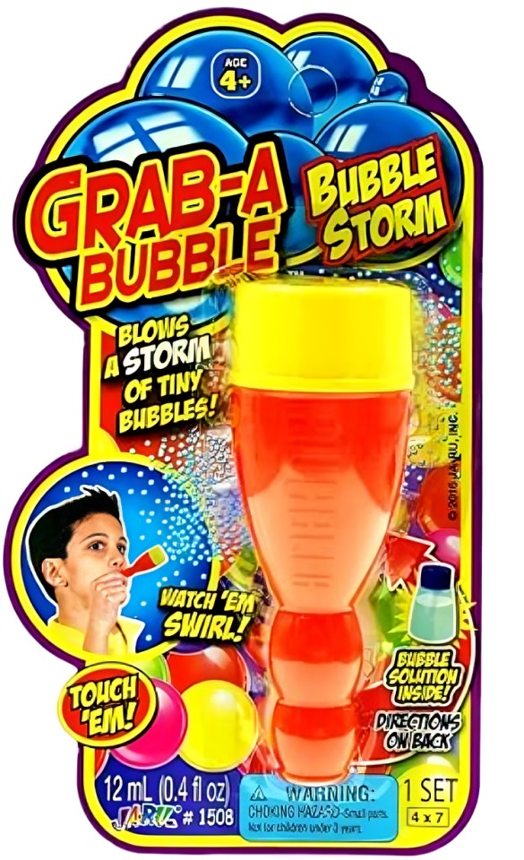 JARU Grab-A-Bubble Storm toy with colorful bubble-blowing features and interactive design for children.