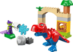 Lego DUPLO 10463 Dinosaur Spidey-Rex and Green Goblin playset with colorful Lego dinosaur and superhero figures.