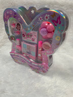 PECOWARE Glitter Cosmetic Set with shimmering makeup products arranged on a white background.