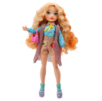 Playzokids GLO UP GIRLS doll with rose-themed Style Me fashion accessories and clothing for creative dress-up fun.