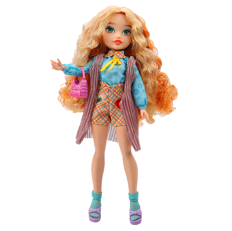 Playzokids GLO UP GIRLS doll with rose-themed Style Me fashion accessories and clothing for creative dress-up fun.