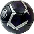 Marvel Black Panther football featuring black and purple design with the Black Panther logo on a white background