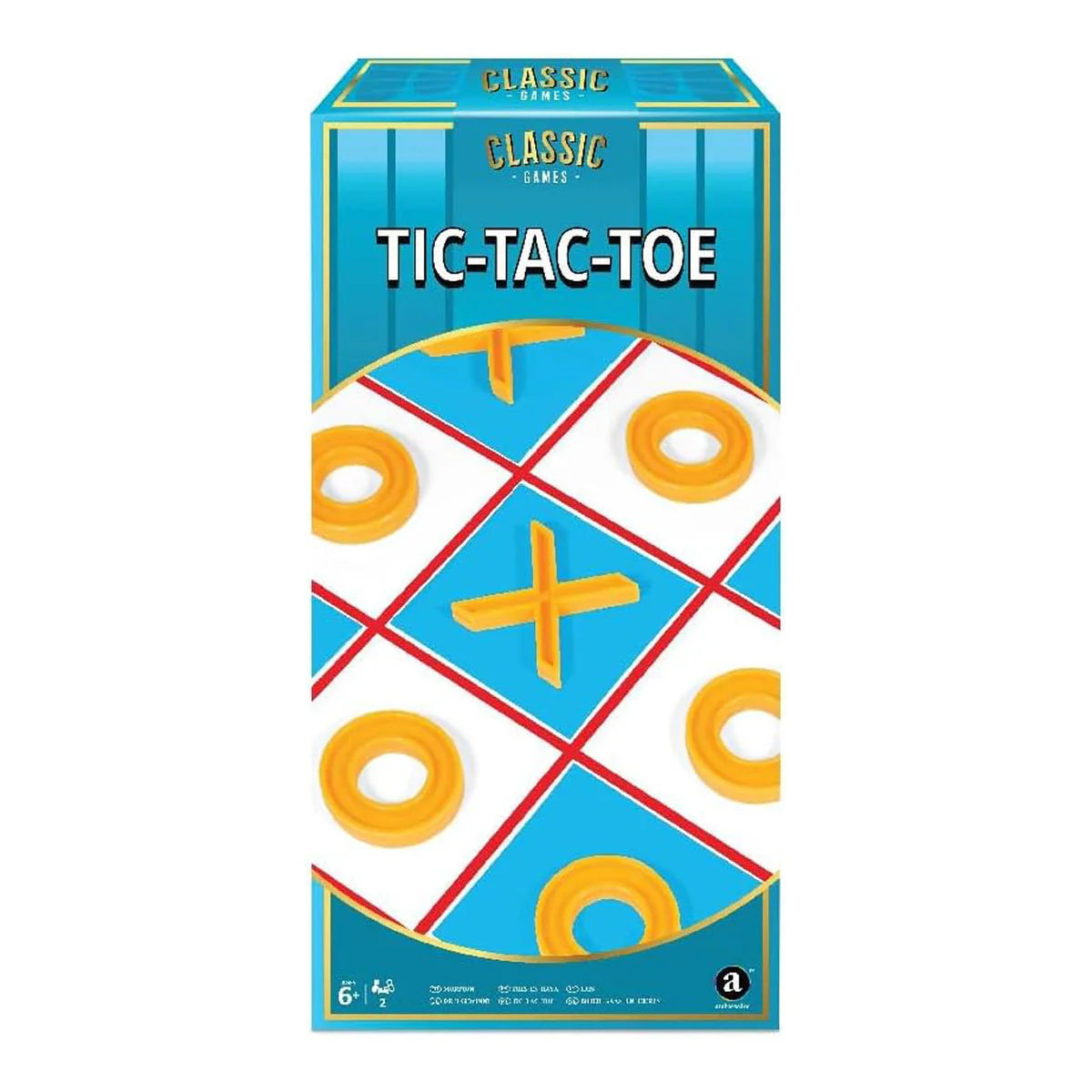 Playzokids Ambassador Games Tic-Tac-Toe classic board game with wooden grid and game pieces for kids and family fun. Main image