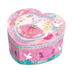 PECOWARE Heart-shaped musical jewelry box with intricate design and a lid that opens to store jewelry and play a melody.