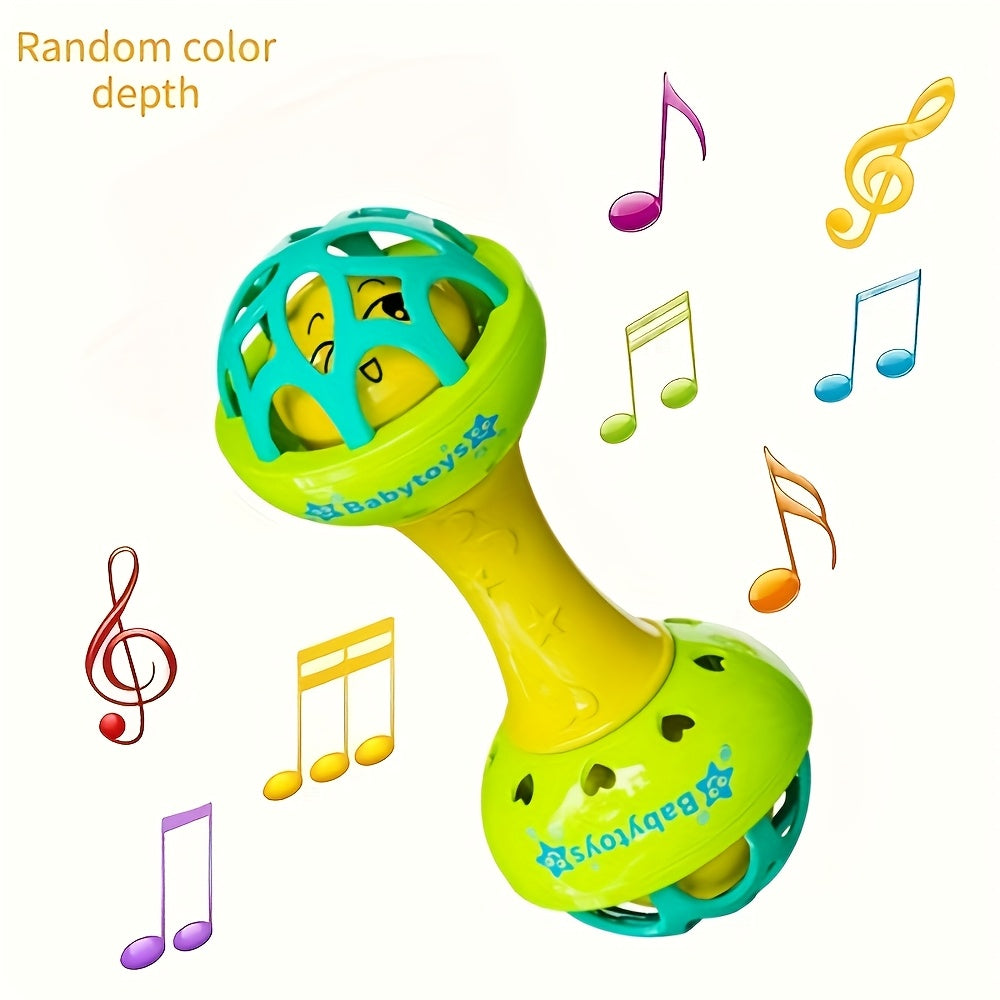 Dutora baby-grade vibrating hand bell toy with colorful handle and small bell, designed for infants and young children.