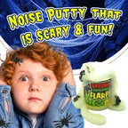 JARU Flarp with Spiders toy putty in a container, stretchy and squishy toy fun for kids, featuring spider-shaped figures.