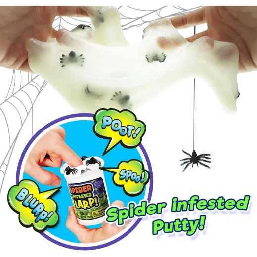 JARU Flarp with Spiders putty toy, flexible and squishy slime with small spider figures for creative play