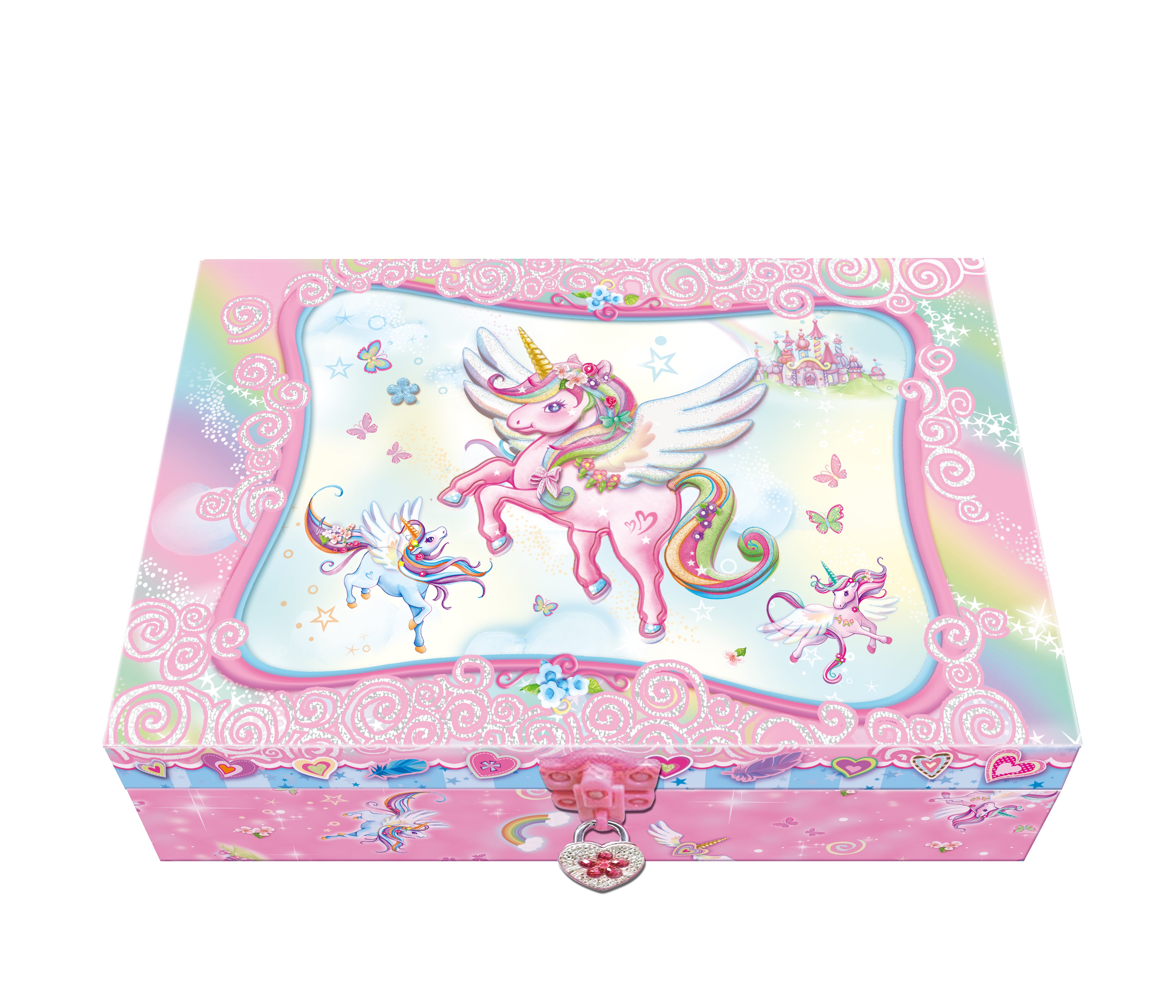 Closed PECOWARE Pecoware One Tier Trinket Box with a decorative floral design and gold accents on a white background. Main image