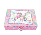 Closed PECOWARE Pecoware One Tier Trinket Box with a decorative floral design and gold accents on a white background.