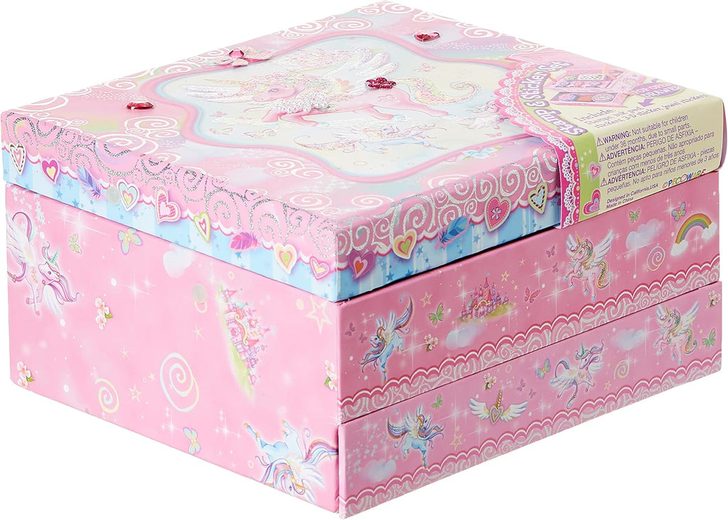 PECOWARE stamp and sticker set featuring colorful designs and various shapes for creative arts and crafts projects.