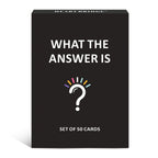Set of 50 SMILE TALK "What is the Answer?" question cards, colorful educational game for kids and classroom activities.