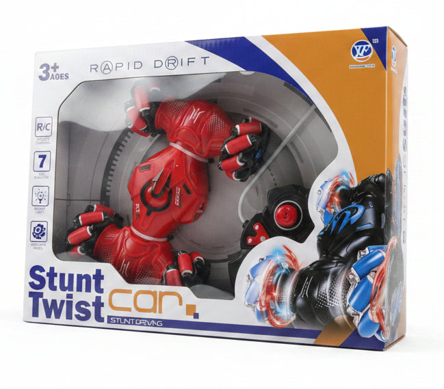 Colorful stunt car twist toy from Generic with spinning wheels and dynamic design, perfect for action-packed play. Main image