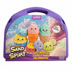 Colorful magic sand set with shape tools, featuring 900g of vibrant, moldable sand for creative play and craft projects.