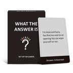 Set of 50 answer cards from SMILE TALK quiz game, featuring colorful, illustrated question and answer cards for fun learning activities.