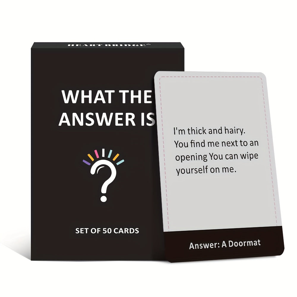 Set of 50 answer cards from SMILE TALK quiz game, featuring colorful, illustrated question and answer cards for fun learning activities.