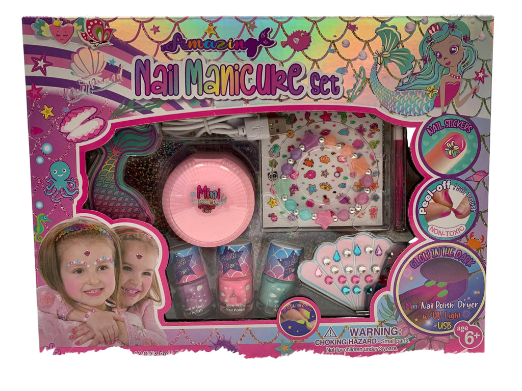 PECOWARE Amazing Nail Manicure Set with various stainless steel tools arranged for a professional manicure.