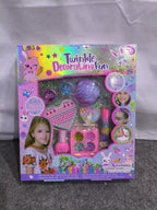 PECOWARE Pecoware Twinkle Decorating Fun Makeup Set with colorful brushes, glitter, and accessories for kids' creative play