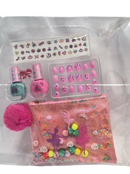 PECOWARE Carry Nail Arts set with colorful nail polish bottles and decorative nail tools on a white background.