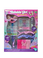 PECOWARE Twinkle Girl hair extension set featuring colorful, sparkly hair strands for kids, styled in a playful, vibrant look.