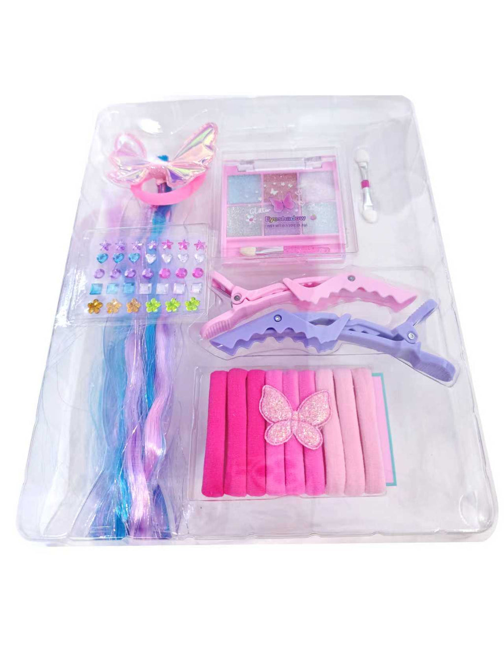 PECOWARE Twinkle Girl hair extension set with colorful, sparkly strands for playful, stylish hair styling.