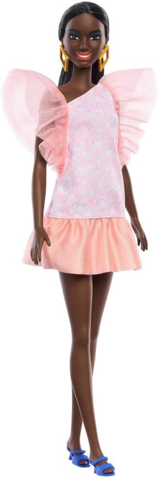 Barbie Fashionistas Doll with Tall Body & Black Hair in Low Ponytail