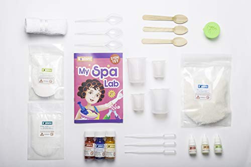 Explore My Spa Lab Learning toy set featuring colorful spa accessories and tools for imaginative play and educational fun.