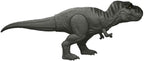 Jurassic World Tyrannosaurus rex dinosaur figure with detailed scales and fierce expression, perfect for Jurassic World toy collection.