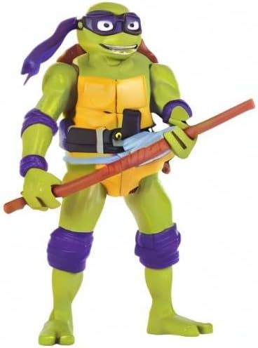 Playmates Mutant Mayhem Donatello 5.5-inch deluxe ninja shout action figure with detailed costume and accessories.