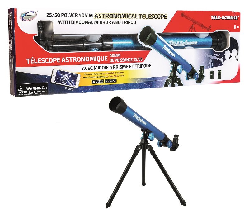 Playzokids Eastcolight 25/50 Power 40mm astronomical telescope with tripod for stargazing and celestial observation.