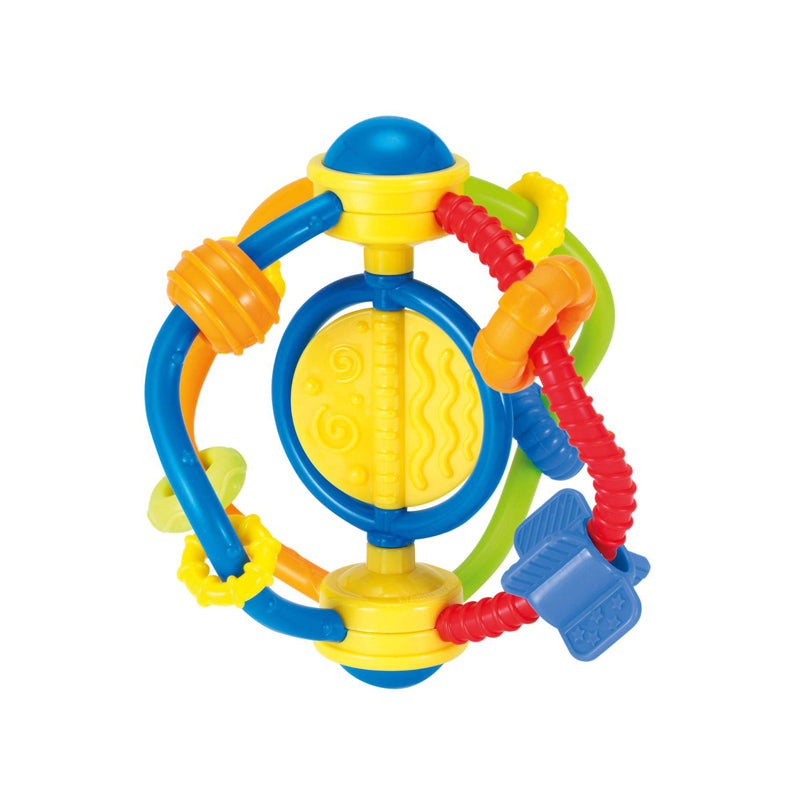 WinFunGrip Play Rattle for infants, featuring colorful design and soft grip handle, ideal for sensory development and easy holding.