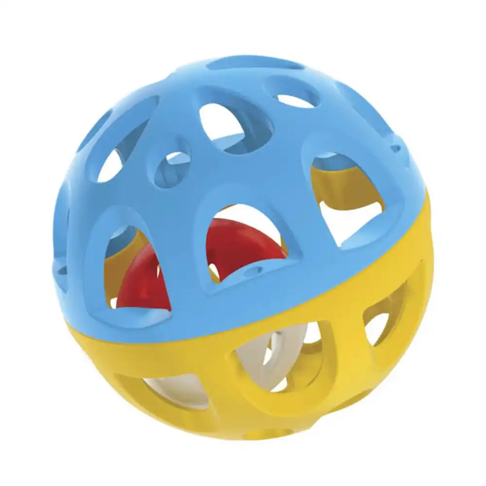 WinFun Easy Grasp Rattle Ball for infants with colorful, textured surface designed to promote sensory development.