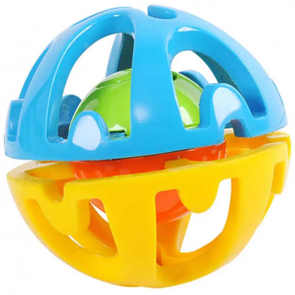 Winfun Easy Grasp Rattle Ball for babies, colorful plastic toy with textured surface and easy-to-hold design for sensory play.