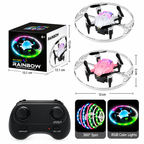 RC Mini Drone – Rainbow LED Light-Up Flying Toy with Remote