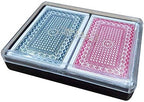 Royal plastic playing cards set showing colorful standard playing cards with red and black suits on a white background.