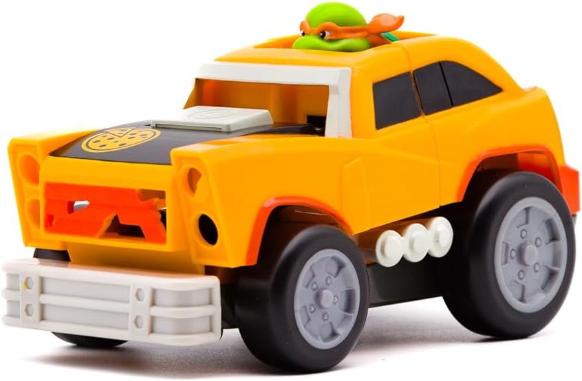 Teenage Mutant Ninja Turtle Shell Smasher Karts featuring Michelangelo, with detailed design and vibrant colors from Funrise.