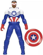 Marvel Captain America Mighty Hero Series action figure by Hasbro, featuring detailed costume and shield, standing in heroic pose.