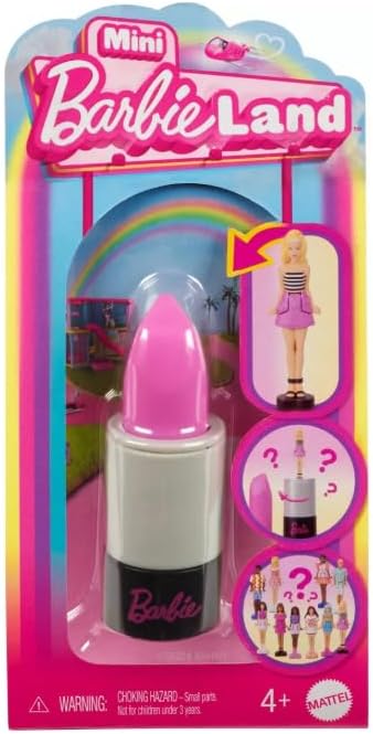 Mattel Barbie Mini Dolls in a 1.5-inch lipstick tube, collectible small dolls with colorful outfits and detailed features.