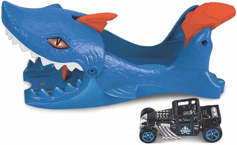 Hot Wheels City Nemesis Launcher assortment featuring colorful toy vehicles and launcher accessories by Mattel.