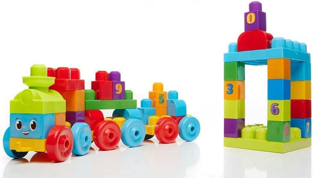 Plastic building blocks set with 83 jumbo mega bricks for creative toy play, featuring colorful, large-sized construction pieces.
