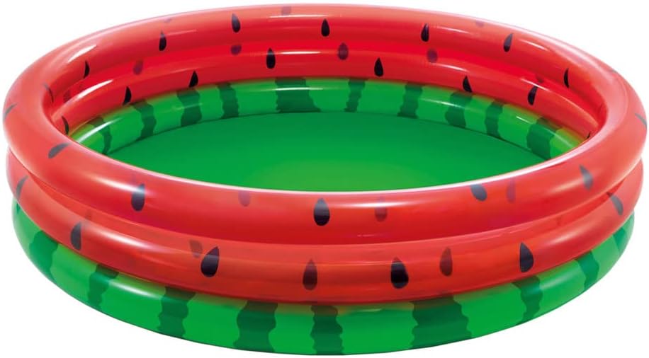 Playzokids Intex Watermelon Pool 1.68m x 38cm for kids age 2+, featuring a colorful watermelon design on the inflatable pool. Main image