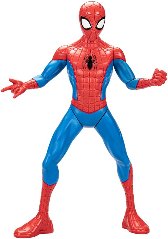 13-inch Marvel Spider-Man kids action figure by Hasbro, featuring Spider-Man in a dynamic pose with detailed costume and accessories.