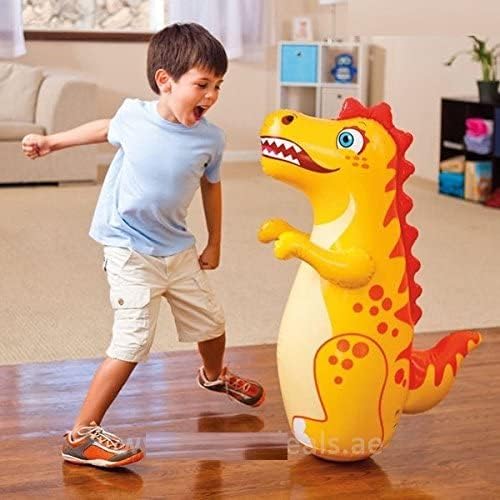 Inflatable tiger toy by Playzokids, multi-color 3-D bop bag for kids, featuring a sturdy blow-up design suitable for active play.